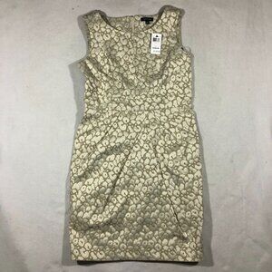 Saks Fifth Avenue Dress Womens 10 Leopard Print Sheath Dress Tan NEW NWT $220
